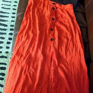 H&M long red skirt size 6